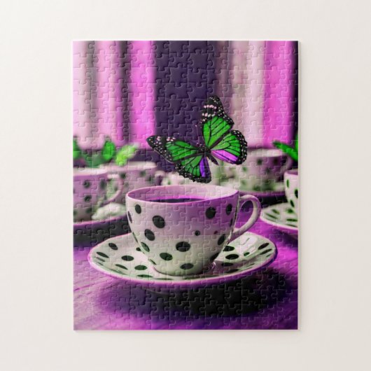 Mooie vlinders op Polka-Dot Cups Legpuzzel (Verticaal)