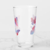 Mooie vlinders pastel roze Paarse monogram Glas (Links)