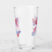Mooie vlinders pastel roze Paarse monogram Glas (Rechts)