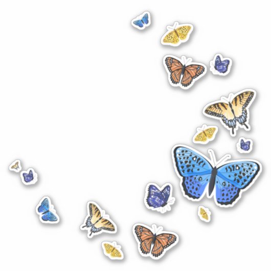 Mooie Vlinders Sticker (Voorkant)