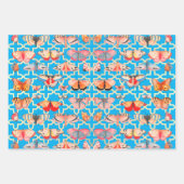 Mooie vlinders turquoise blauw inpakpapier vel (Voorkant)