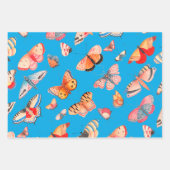 Mooie vlinders turquoise blauw inpakpapier vel (Voorkant 3)