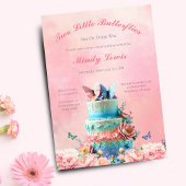 Mooie vlinders tweeling Baby shower taart Kaart