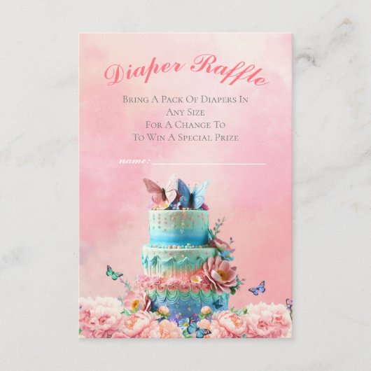 Mooie Vlinders Twins Baby Luier Raffle Informatiekaartje (Voorkant)
