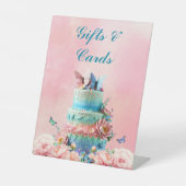 Mooie Vlinders Twins Baby shower Reclamebord Met Voetstuk (Voorkant)