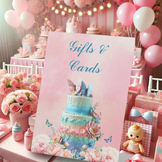 Mooie Vlinders Twins Baby shower Reclamebord Met Voetstuk