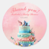 Mooie Vlinders Twins Baby shower Ronde Sticker (Voorkant)