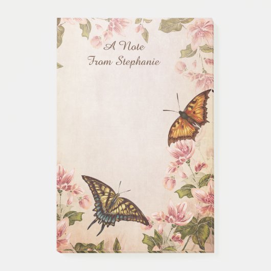 Mooie Vlinders & Vintage Bloesem Post-it® Notes (Voorkant)