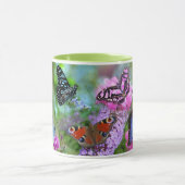 Mooie Vlinders Wilde Bloemen Liefde met Groen Mok (Midden)