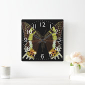 Mooie vlinderstencup vierkante klok (Huis)