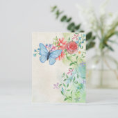 mooie vlindersWaterverf Briefkaart (Staand voorkant)