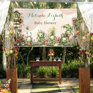 Mooie Vlindertuin Baby Shower Feest Spandoek