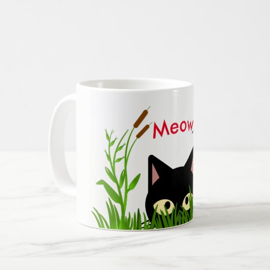Mooie Vlindertuin met Zwarte Kat Mok (Voorkant links)