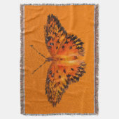 Mooie vlindervleugels tegen oranje achtergrond deken (Voorkant Verticaal)