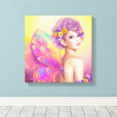 Mooie vlindervlinder canvas afdruk (Insitu (Houten vloer))