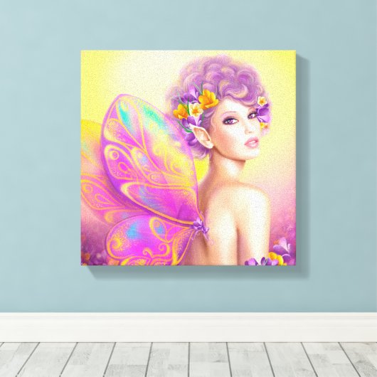 Mooie vlindervlinder canvas afdruk (Insitu (Houten vloer))