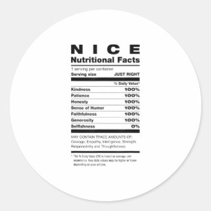 Mooie voedingsbestanddelen Chri Ronde Sticker