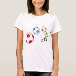 Mooie voetbal (football) set van ballen t-shirt