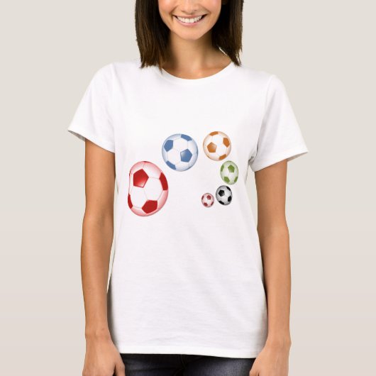 Mooie voetbal (football) set van ballen t-shirt (Voorkant)