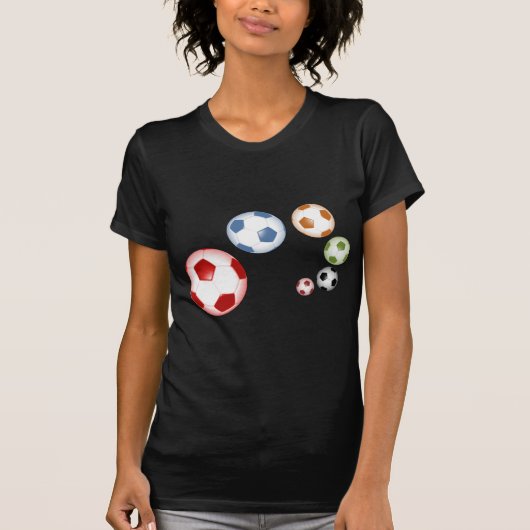 Mooie voetbal (football) set van ballen t-shirt (Voorkant)