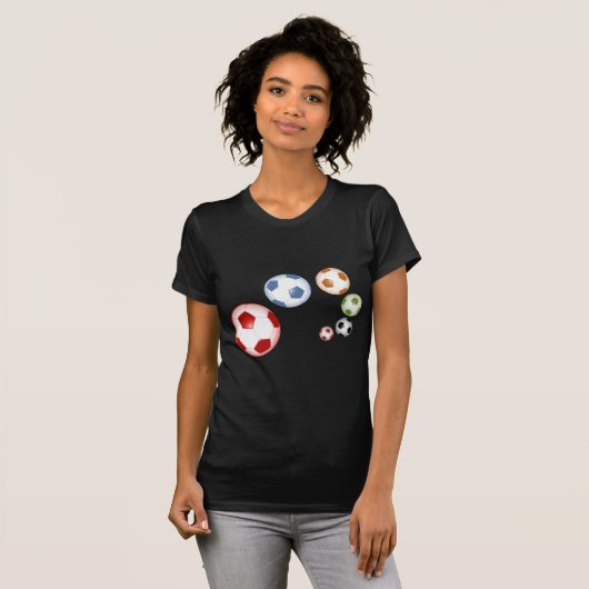 Mooie voetbal (football) set van ballen t-shirt (Voorkant volledig)