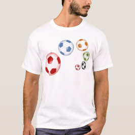 Mooie voetbal (football) set van ballen t-shirt