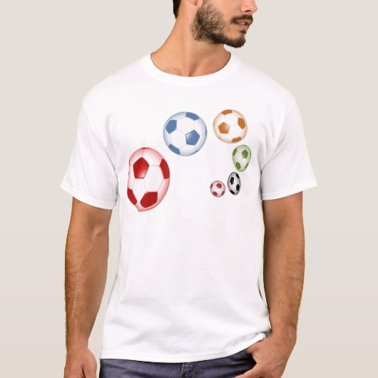 Mooie voetbal (football) set van ballen t-shirt (Voorkant)