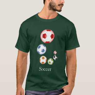 Mooie voetbal (football) set van ballen t-shirt