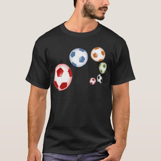 Mooie voetbal (football) set van ballen t-shirt (Voorkant)