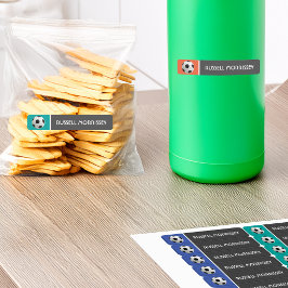 Mooie Voetbal Kids Naam Kleurrijk Labels