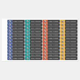 Mooie Voetbal Kids Naam Kleurrijk Labels