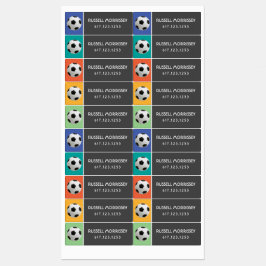 Mooie Voetbal Kids Naam Nummer Kleurrijk Labels