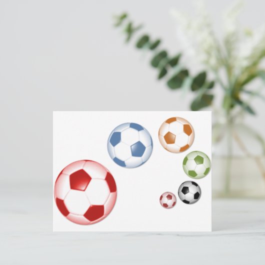 Mooie voetbal of football set van ballen briefkaart (Staand voorkant)