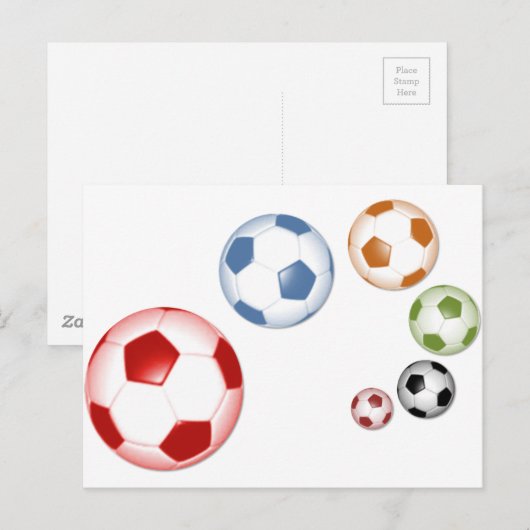 Mooie voetbal of football set van ballen briefkaart (Voorkant / Achterkant)