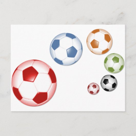 Mooie voetbal of football set van ballen briefkaart (Voorkant)
