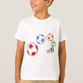 Mooie voetbal of football set van ballen t-shirt
