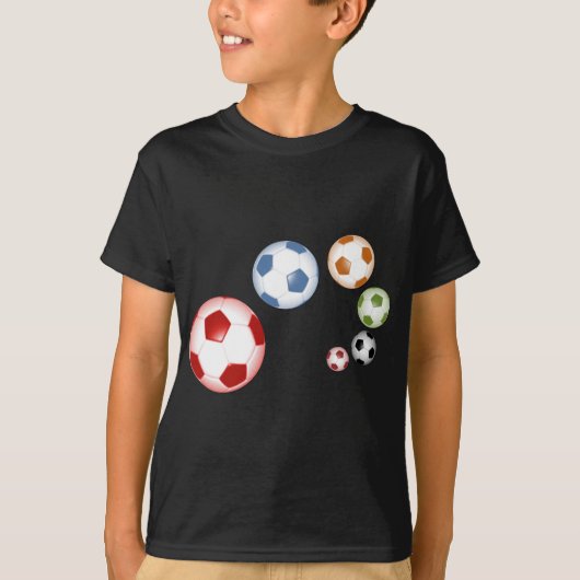 Mooie voetbal of football set van ballen t-shirt (Voorkant)