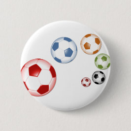 Mooie voetbalset ballen ronde button 5,7 cm