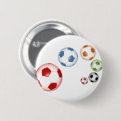 Mooie voetbalset ballen ronde button 5,7 cm (Voorkant /achterkant)
