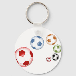 Mooie voetbalset ballen sleutelhanger