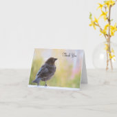 Mooie vogel - blanco bedankkaart kaart (Gele Bloem)