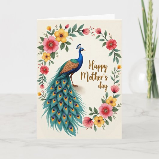 Mooie Vogel Bloemkaart Kaart (Voorkant)