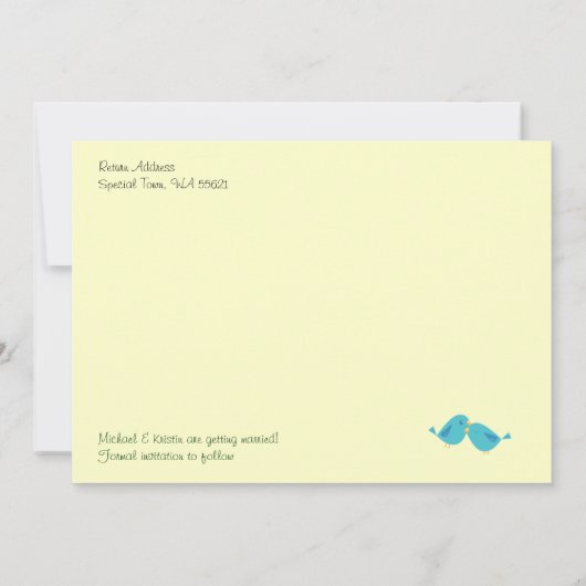 Mooie Vogel Boom Bewaar de Datum Save The Date (Achterkant)