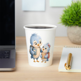 Mooie Vogel Broer Zus Feestbeker Papieren Bekers