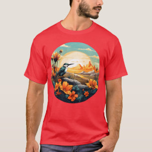 Mooie vogel en Oranje ochtendzonsopgang T-shirt