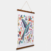 Mooie vogel hangend wandkleed (Gebogen)