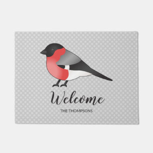 Mooie Vogel Illustratie & Aangepaste Naam Welkom Deurmat