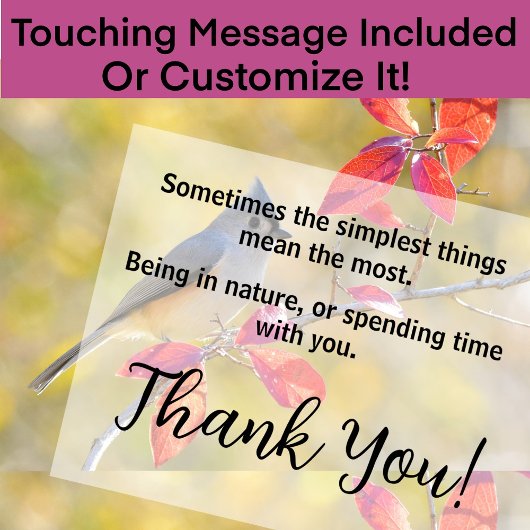 Mooie vogel in de herfst Foto | oprecht Bedankkaart