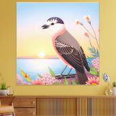 Mooie vogel in een kustnatuurtafereel canvas afdruk (Insitu (Woonkamer))