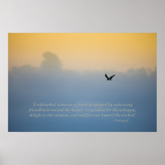 Mooie vogel in wolken met spiritueel citaat poster
